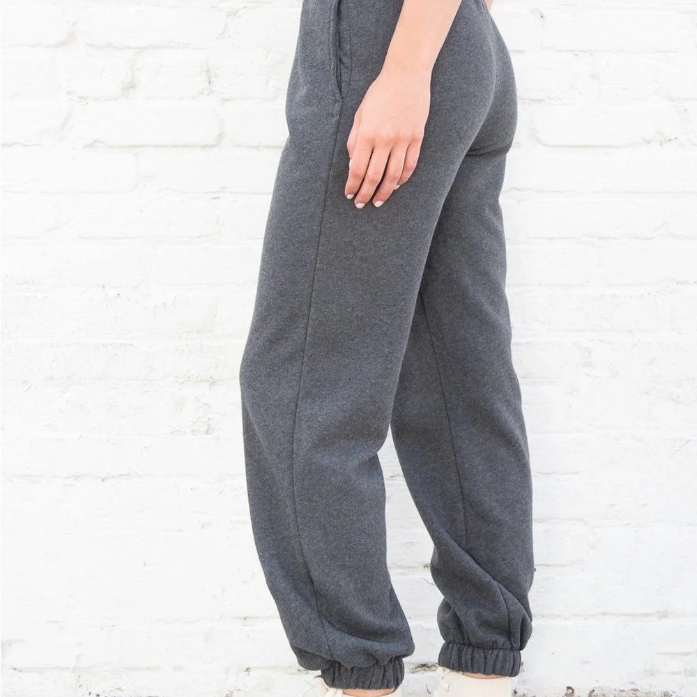 Brandy Melville Gray Track Pants with Elastic Cuffs